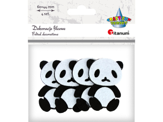 Dekoracje filcowe pandy 3D 42x60mm bia�o-czarne 4szt.