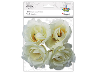 Dekoracje materiaowe re 3D O75mm biae na druciku 4szt. TITWLK
