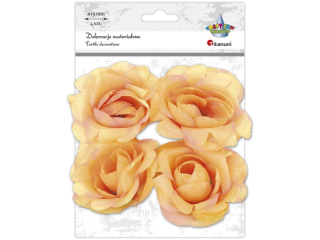 Dekoracje materia�owe r�e 3D O75mm herbaciane na druciku 4szt. TITWLK26