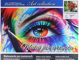 Malowanie po numerach 40x50cm BUKIET MAKI poziomy