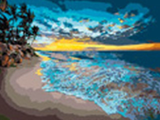 Malowanie po numerach 40x50cm ZACH�D S�O�CA NAD MORZEM poziomy