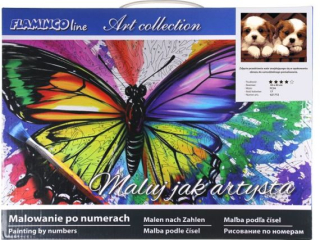 Malowanie po numerach 30x40cm DWA PSY poziomy