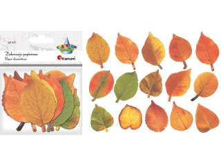 Dekoracje kartonowe liście mix wzorów i kolorów 30szt.
