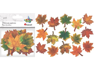 Dekoracje kartonowe liście klonu 76x80/78x90/80x80/80x100mm mix wzorów i kolorów 30szt.
