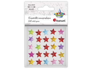 Kryszta�ki samoprzylepne gwiazdki 11x11mm mix kolor�w 25szt.