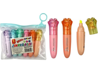 ZAKREŚLACZE W ETUI MINI ŁAPKI 6 KOLORÓW FUNxJOY