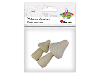 Drewniane grzybki 2 rozmiary: O kapelusza 23mm/wysokość 47mm, O kapelusza 33mm/wysokość 71mm 2szt.