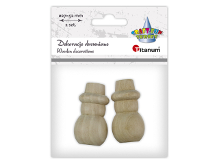 Drewniane bałwanki O dołu 27mm wysokość 52mm 2szt.