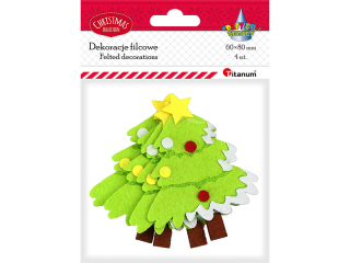 Dekoracje filcowe 3D choinki 60x75mm 4szt.