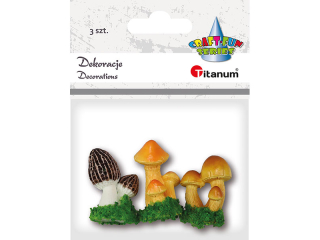 Grzybki plastikowe 3D 3 wzory: smardze wysokość 33mm, maślaki wysokość 30/35mm