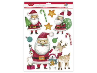 Dekoracje elektrostatyczne Mikoaje 10szt.