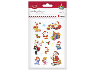 Naklejki papierowe 10 plansz Mikołaje, aniołki, prezenty 12 wzorów - 120szt.