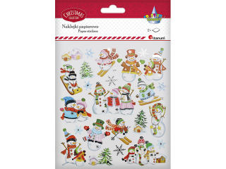 Naklejki papierowe bałwanki mix wzorów 2 arkusze