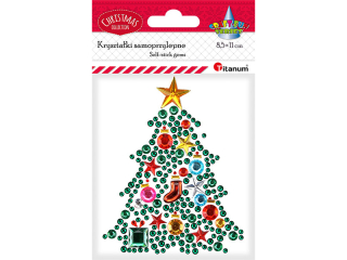 Kryształki samoprzylepne choinka 85x110mm 1szt.