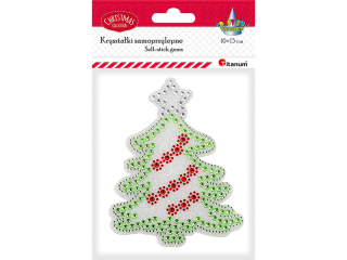 Kryształki samoprzylepne choinka 100x127mm 1szt.