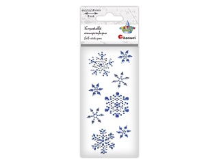 Kryształki samoprzylepne płatki śniegu Ook. 28/21/17mm niebieskie 8szt.