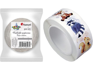 Naklejki papierowe na tamie 8 wzorw mix rozmiarw zwierzta lene 500szt. szeroko tamy 27mm