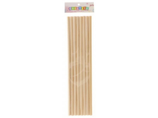 Drewniane patyczki okrge O9mm 30cm naturalne 8szt.