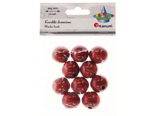Koraliki drewniane okrągłe O25mm otwór O3mm lakierowane brązowe drewno 10szt.