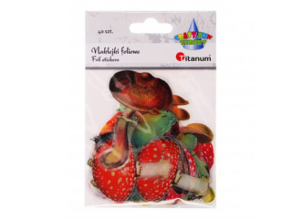 Naklejki foliowe grzyby tonacja żółto-pomarańczowa mix wzorów i rozmiarów 40szt.