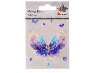 Naklejki foliowe motyl 70x60mm + mix rozmiarw tonacja fioletowa 8szt.