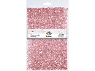 Tkanina dekoracyjna siatka koronkowa 60x50cm rowa