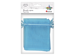 Woreczki z organzy - sakiewki 9x12cm turkusowe 6szt. wysoko do cigacza 9, 5cm