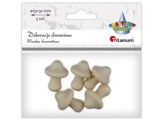 Drewniane grzybki O kapelusza 23mm wysoko�� 30mm 5szt.