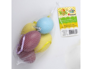 Dekoracje plastikowe jajka 40x60mm mix kolor�w 5szt. TITWLK26