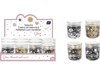 Cekiny do dekoracji 30g Glam [opakowanie=12szt]