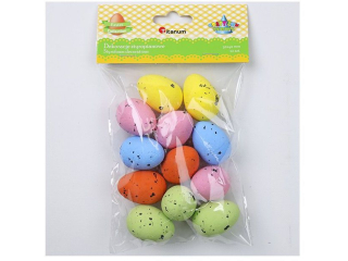 Dekoracje styropianowe jajka przepi�rcze 30x40mm mix 5kolor�w pastelowych 12szt. kolory: ��te, pomara�czowe, zielone, niebieskie, r�owe TITWLK26