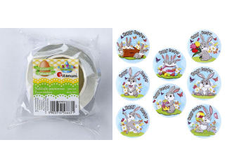 Naklejki papierowe na ta�mie 8 wzor�w Wielkanoc O25mm 500szt. TITWLK26