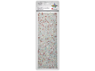 Kryszta�ki samoprzylepne na pasku 92mm okr�g�e 47szt. O4mm mix kolor�w TITWLK26