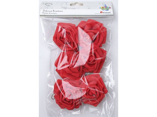 Dekoracje piankowe r�e na druciku O75mm drucik: ok. 100mm czerwone 6szt. TITWLK26