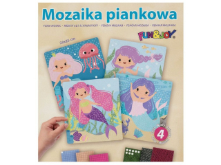 MOZAIKI PIANKOWE W KARTONIKU 4 WZORY: MIX SYRENEK, WYMIARY: 23x25 cm FUNxJOY