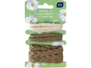 Zestaw natur.sznurk�w dekor.3x1m Pastel