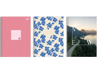 Ko�ozeszyt A4 100# z podw�jn� zamykan� spiral�, kolorowe registry, Metallic mat [opakowanie=5szt]