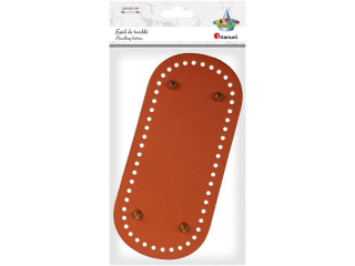Sp�d do torebki 22x10cm sk�rpodobny br�zowy, z�ote pukle grubo�� dna: 4mm, wysoko�� pukli: 6mm, otwory na sznurek: O5mm