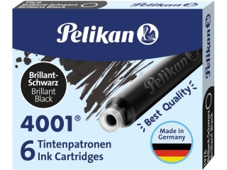 Naboje atramentowe PELIKAN krótkie, czarne 6szt.