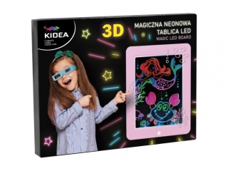 MAGICZNA NEONOWA TABLICA 3D LED KIDEA (RÓ¯OWA)