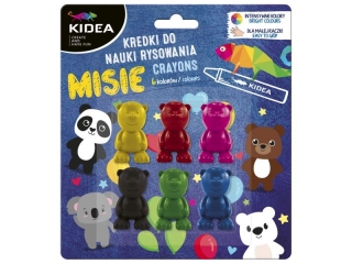 Kredki misie do nauki rysowania KIDEA 6 kolorów