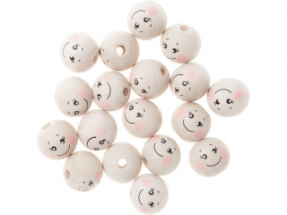 DREWNIANE KORALIKI, KULKI, 2 CM, BUKI, 40 G [opakowanie=3szt]