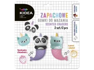 GUMKI DO MAZANIA ZAPACHOWE KOTEK I PANDA 2 SZT. KIDEA SEZON2023