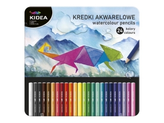 Kredki akwarelowe KIDEA w metalowym pudełku 24 kolory