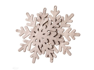 BAZA DREWNIANA - ŚNIEŻYNKI, 15 CM, 2 SZT. [opakowanie=6szt]