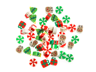 KORALIKI POLIMEROWE, MOTYWY SWITECZNE, 1 CM, 48 SZT [opakowanie=3szt]