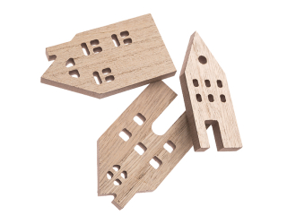 DREWNIANE DOMKI, 1 CM X 10 CM, 3 SZT [opakowanie=3szt] NZWR-DLP