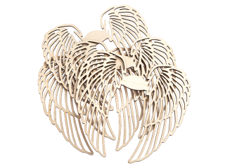 KSZTA�TY Z DREWNA  SKRZYD�A, 14 X 13 CM, 4SZT. [opakowanie=3szt] NZWR-DLP