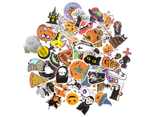 NAKLEJKI WINYLOWE, HALLOWEEN, 6-8 CM, 50SZT [opakowanie=6szt] NZWR-DLP