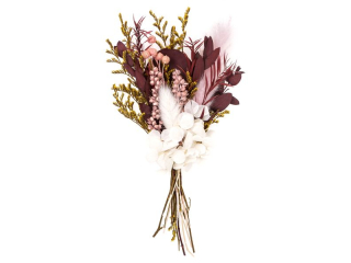 MINI BUKIET SUSZONYCH KWIAT�W, OK 20 CM "BURGUNDY QUEEN" NZWR-DLP